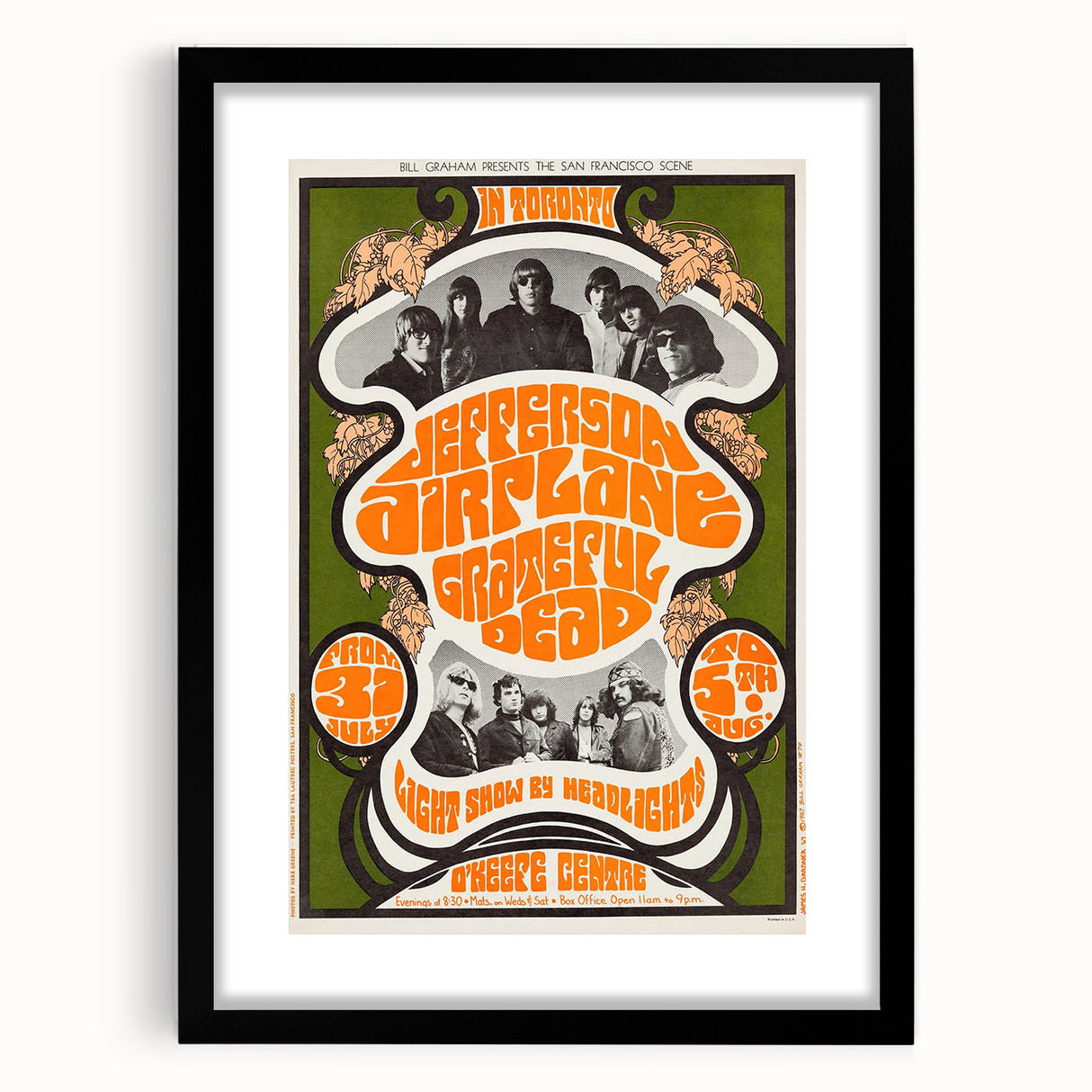 Jefferson Airplane & Grateful Dead Retro Concert Wall Art