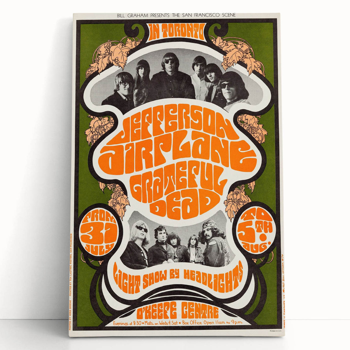 Jefferson Airplane & Grateful Dead Retro Concert Wall Art