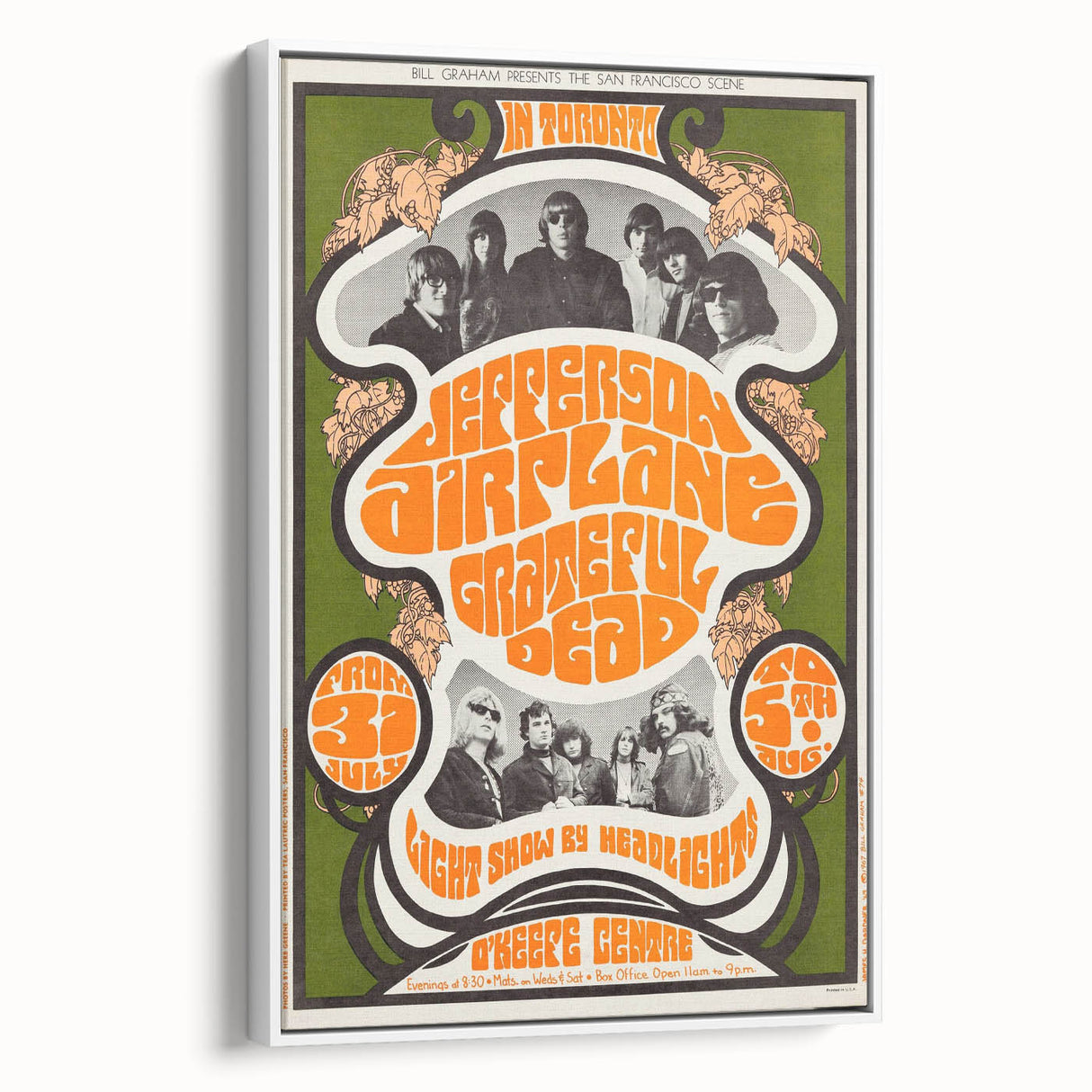 Jefferson Airplane & Grateful Dead Retro Concert Wall Art