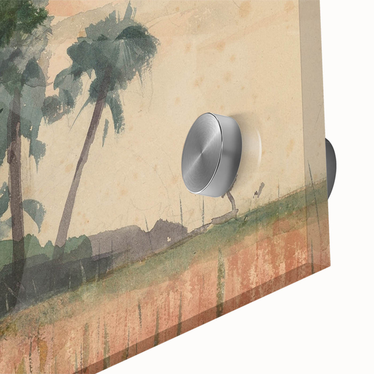Realism Art Prints - Serene Palm Trees Landscape on Canvas and Acrylic