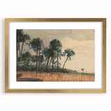 Realism Art Prints - Serene Palm Trees Landscape on Canvas and Acrylic