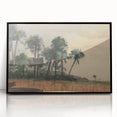 Realism Art Prints - Serene Palm Trees Landscape on Canvas and Acrylic