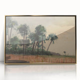 Realism Art Prints - Serene Palm Trees Landscape on Canvas and Acrylic
