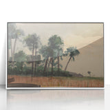 Realism Art Prints - Serene Palm Trees Landscape on Canvas and Acrylic