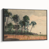 Realism Art Prints - Serene Palm Trees Landscape on Canvas and Acrylic
