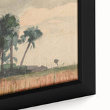 Realism Art Prints - Serene Palm Trees Landscape on Canvas and Acrylic