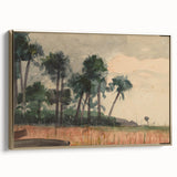 Realism Art Prints - Serene Palm Trees Landscape on Canvas and Acrylic