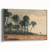 Realism Art Prints - Serene Palm Trees Landscape on Canvas and Acrylic