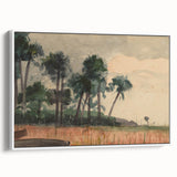 Realism Art Prints - Serene Palm Trees Landscape on Canvas and Acrylic