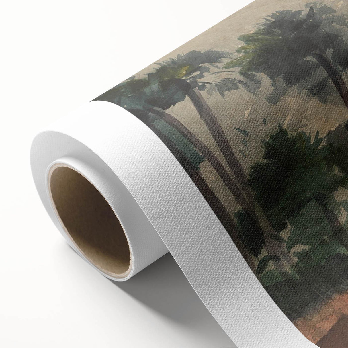 Realism Art Prints - Serene Palm Trees Landscape on Canvas and Acrylic