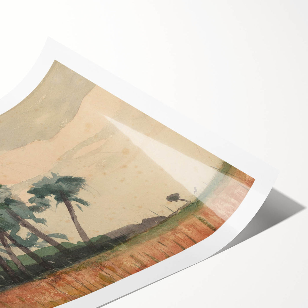 Realism Art Prints - Serene Palm Trees Landscape on Canvas and Acrylic