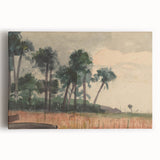 Realism Art Prints - Serene Palm Trees Landscape on Canvas and Acrylic