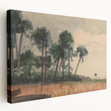 Realism Art Prints - Serene Palm Trees Landscape on Canvas and Acrylic