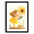 Sunflower Girl Nursery Art for Kids - Girls Bedroom Art