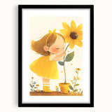 Sunflower Girl Nursery Art for Kids - Girls Bedroom Art