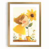 Sunflower Girl Nursery Art for Kids - Girls Bedroom Art