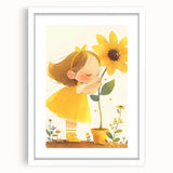 Sunflower Girl Nursery Art for Kids - Girls Bedroom Art