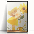 Sunflower Girl Nursery Art for Kids - Girls Bedroom Art