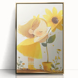 Sunflower Girl Nursery Art for Kids - Girls Bedroom Art