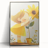 Sunflower Girl Nursery Art for Kids - Girls Bedroom Art