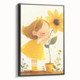 Sunflower Girl Nursery Art for Kids - Girls Bedroom Art
