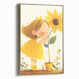 Sunflower Girl Nursery Art for Kids - Girls Bedroom Art
