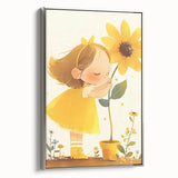 Sunflower Girl Nursery Art for Kids - Girls Bedroom Art