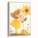 Sunflower Girl Nursery Art for Kids - Girls Bedroom Art