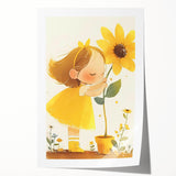 Sunflower Girl Nursery Art for Kids - Girls Bedroom Art