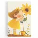 Sunflower Girl Nursery Art for Kids - Girls Bedroom Art