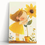 Sunflower Girl Nursery Art for Kids - Girls Bedroom Art