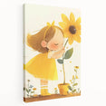 Sunflower Girl Nursery Art for Kids - Girls Bedroom Art
