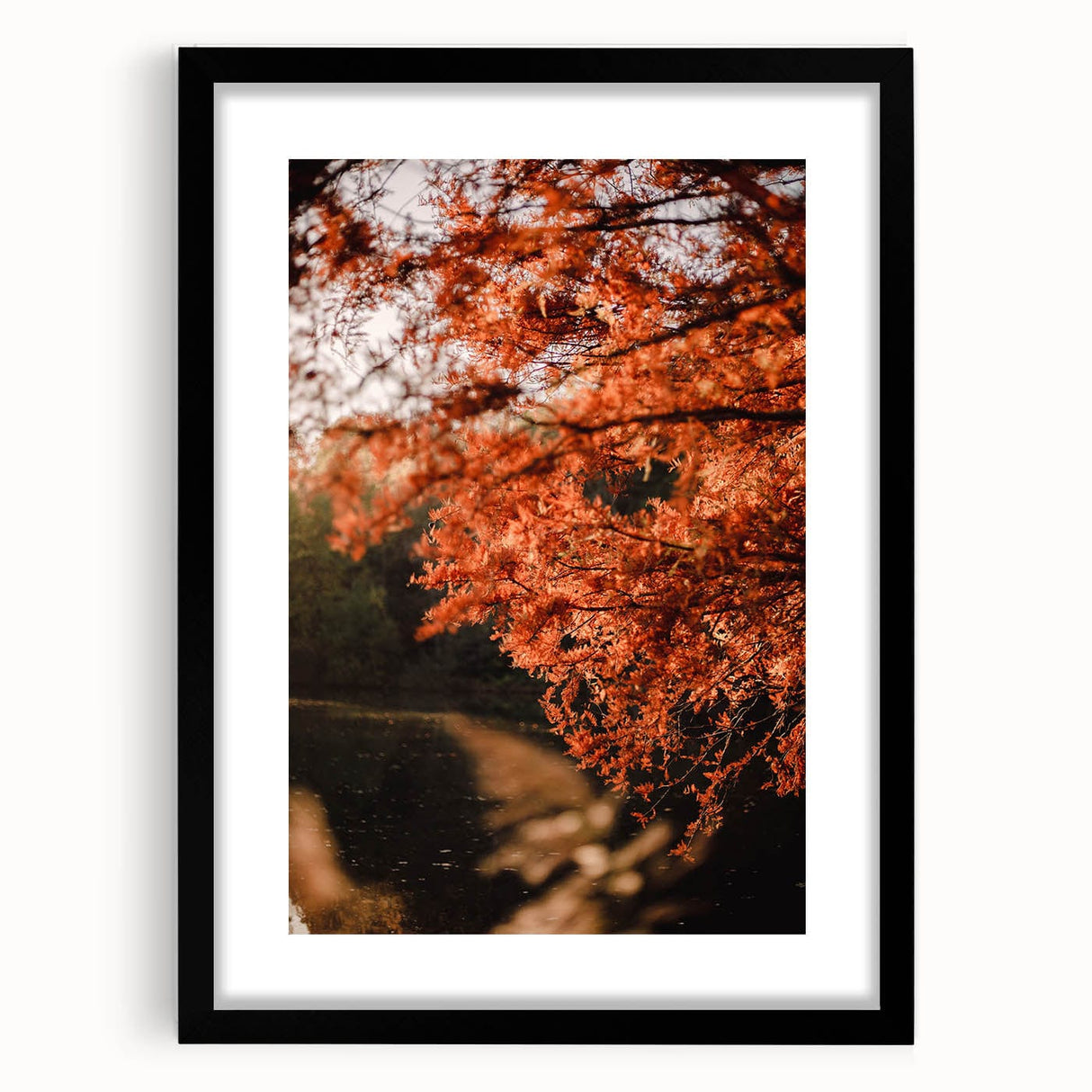 Extra large abstract art print featuring textured autumn colors on a framed canvas, ideal for living room decor.