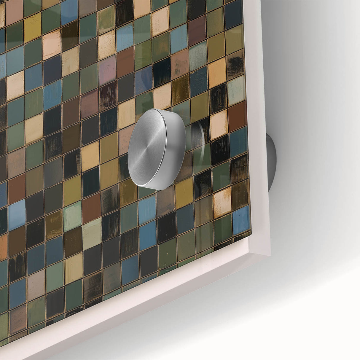 Rustic Mosaic Living Room Wall Art - Modern Abstract Canvas Print
