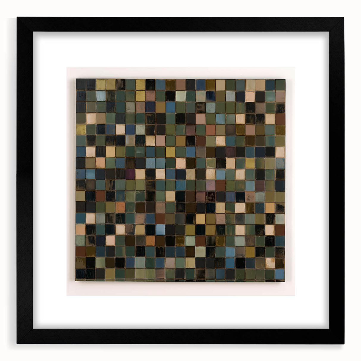 Rustic Mosaic Living Room Wall Art - Modern Abstract Canvas Print
