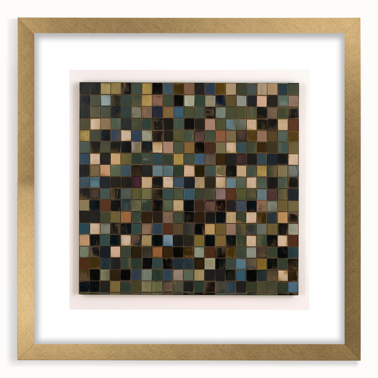 Rustic Mosaic Living Room Wall Art - Modern Abstract Canvas Print