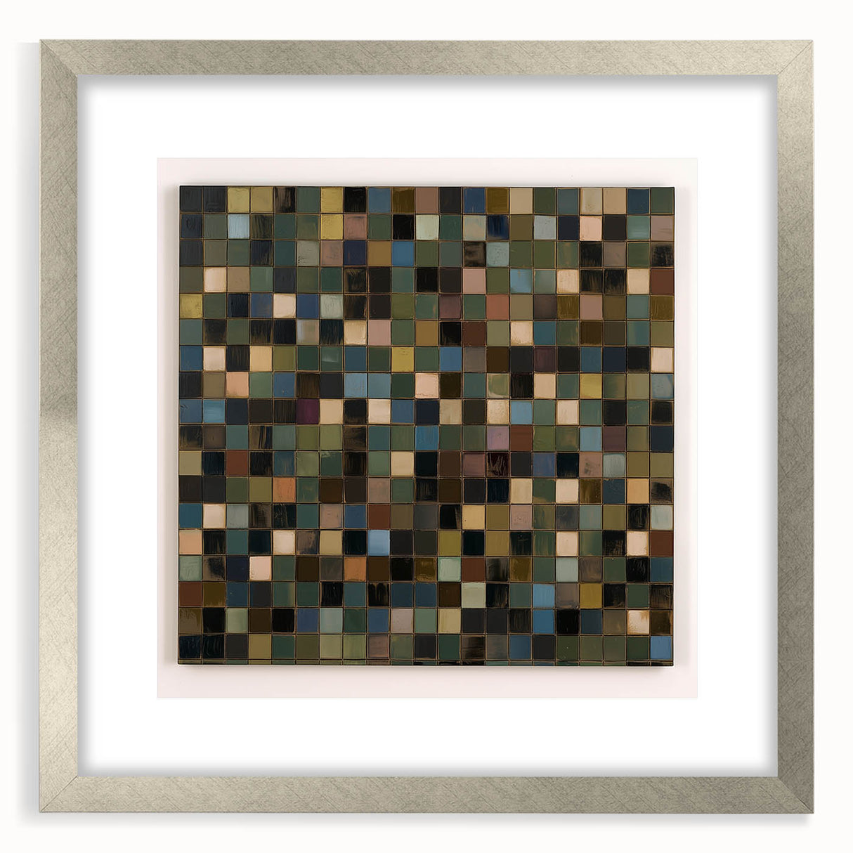 Rustic Mosaic Living Room Wall Art - Modern Abstract Canvas Print