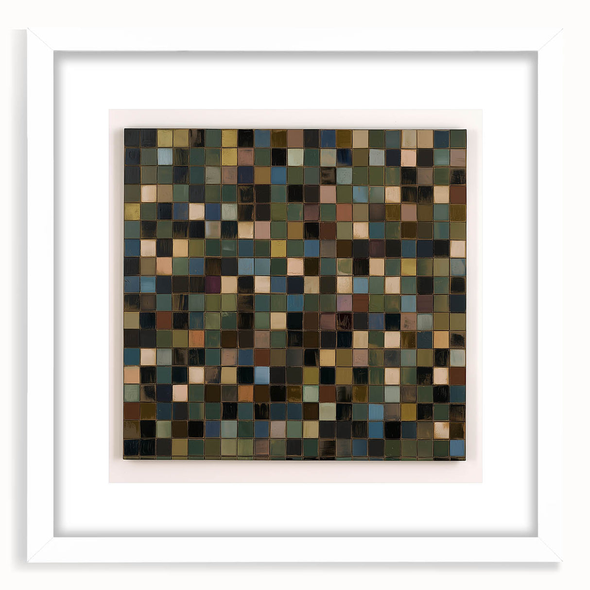 Rustic Mosaic Living Room Wall Art - Modern Abstract Canvas Print