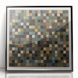 Rustic Mosaic Living Room Wall Art - Modern Abstract Canvas Print