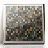Rustic Mosaic Living Room Wall Art - Modern Abstract Canvas Print