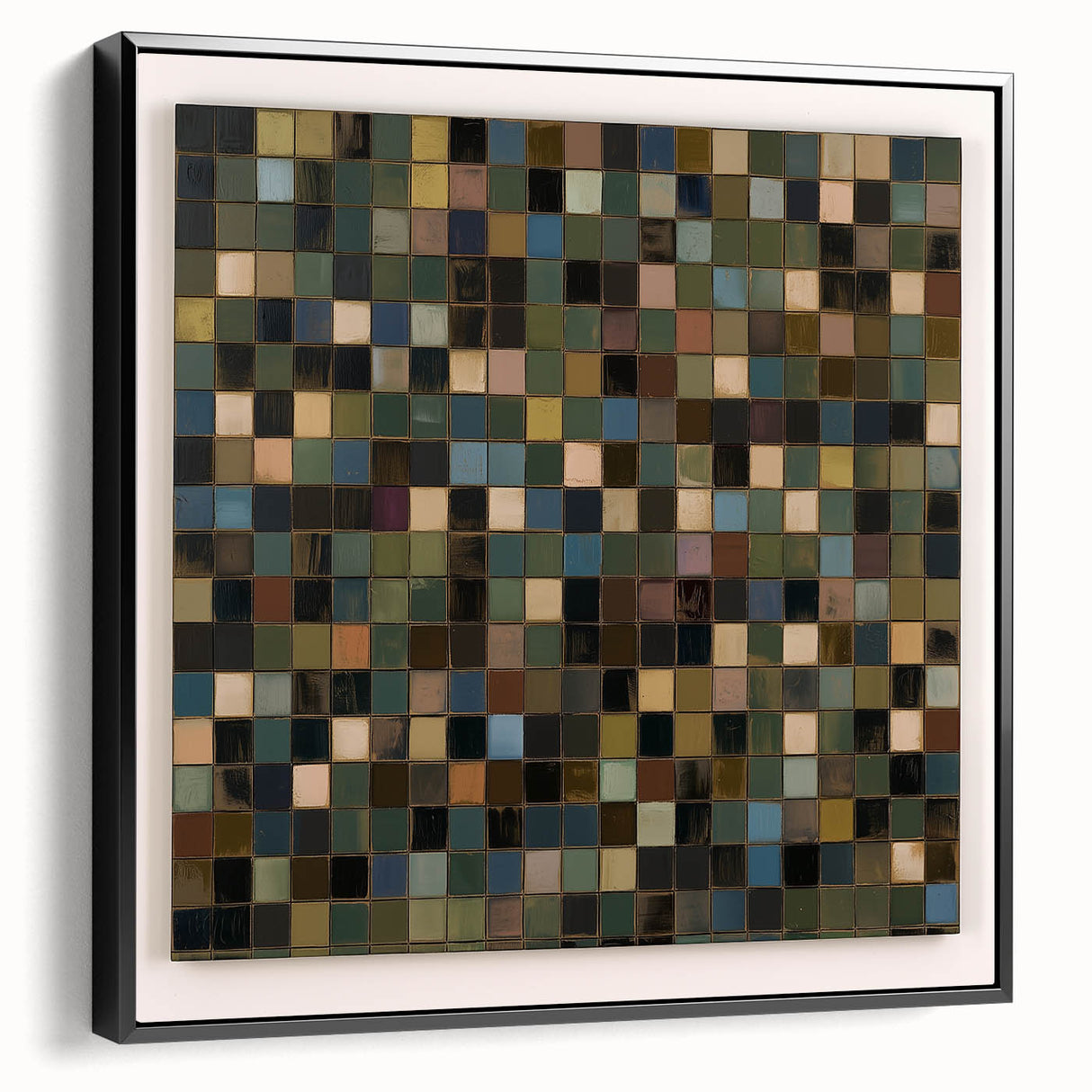 Rustic Mosaic Living Room Wall Art - Modern Abstract Canvas Print