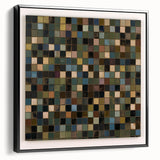 Rustic Mosaic Living Room Wall Art - Modern Abstract Canvas Print