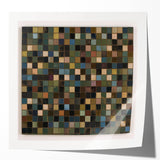Rustic Mosaic Living Room Wall Art - Modern Abstract Canvas Print
