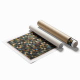 Rustic Mosaic Living Room Wall Art - Modern Abstract Canvas Print