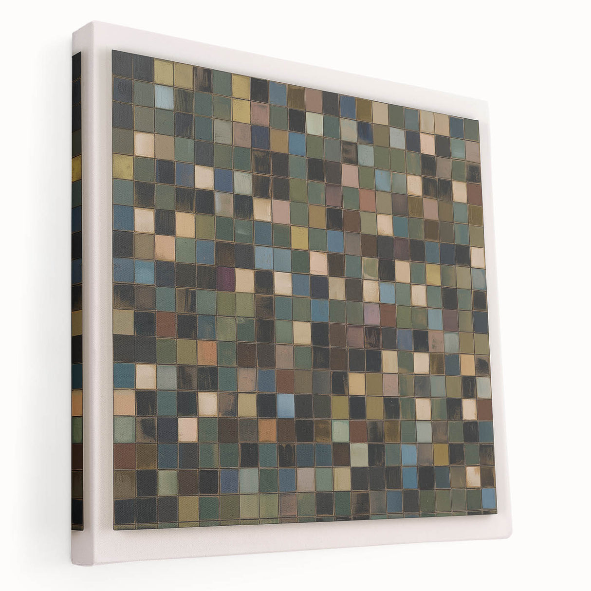 Rustic Mosaic Living Room Wall Art - Modern Abstract Canvas Print