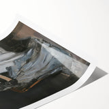 Abstract figurative artwork on rolled canvas showcasing vibrant colors and dynamic shapes, ideal for modern home decor or art enthusiasts, securely packaged in a protective tube.