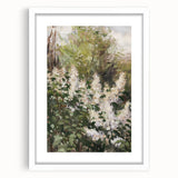 Abstract floral artwork framed in a white mat, showcasing vibrant colors and intricate details, ideal for modern home decor and artistic displays.