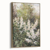Framed canvas artwork showcasing abstract florals in vibrant colors, accented with a gold frame, ideal for modern home decor and interior design.