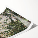 Abstract floral rolled print showcasing vibrant colors and intricate designs, elegantly packaged in a protective cardboard tube for safe shipping. Ideal for modern home decor.