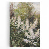 Abstract floral stretched canvas artwork showcasing vibrant colors like pink, blue, and green, perfect for modern home decor and art enthusiasts. Ideal for brightening living spaces.